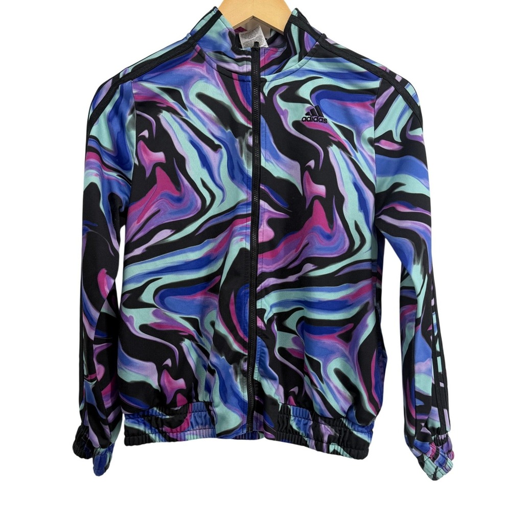 Adidas Kids XL 16 Marble Swirl‎ Track Jacket Full Zip Multi Color AP4556 HCM073
